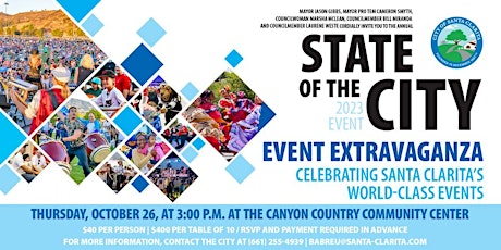 City of Santa Clarita’s 2023 State of the City Event Extravaganza primary image