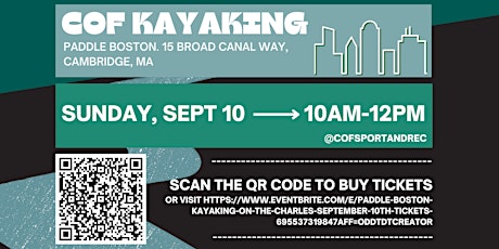 Primaire afbeelding van Paddle Boston - Kayaking on the Charles - September 10th