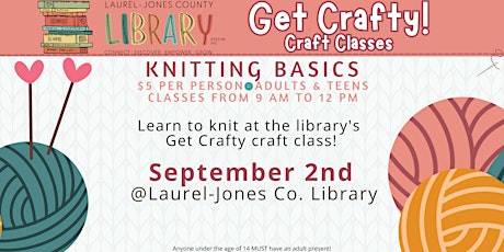 Imagem principal do evento Get Crafty: Knitting Basics