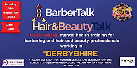 Primaire afbeelding van BarberTalk / Hair&Beauty Talk ONLINE - Derbyshire - 18th September 2023