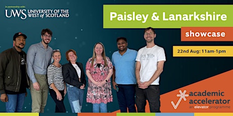 Primaire afbeelding van Paisley & Lanarkshire Academic Accelerator Showcase