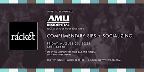 AMLI resients sip and socialize cocktail mixer at racket primary image