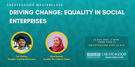 [New Venue]ESG Masterclass: Driving Change - Equality in Social Enterprises primary image