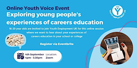 Imagem principal do evento Youth Voice Sessions: Careers Experiences