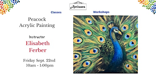 Imagen principal de Peacock Acrylic Painting class 11x14