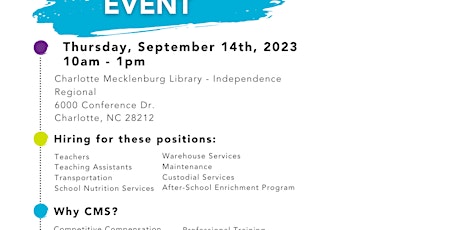 CMS Hiring Event September 2023 primary image