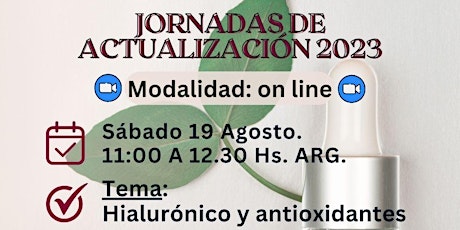 Hauptbild für MASTER CLASS - HIALURÓNICO Y ANTIOXIDANTES - ACTUALIZACIÓN COSMETOLOGÍA