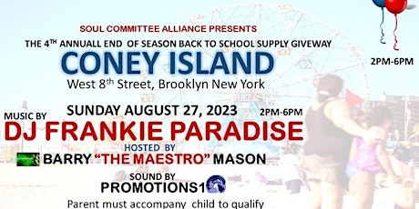 FREE ALL AGES PRE LABOR DAY CLOSING PARTY /CONEY ISLAND BOARDWALK WEST 8TH primary image