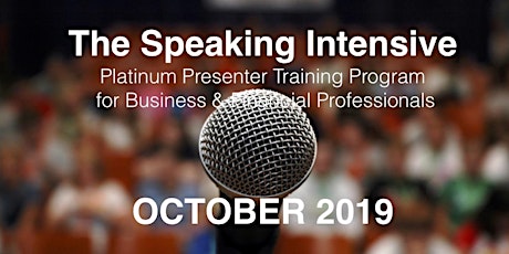The Speaking Intensive October 2019 primary image