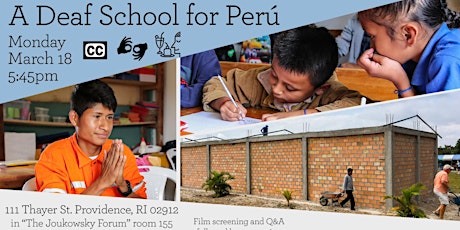 A Deaf School for Peru (film screening/Q&A) primary image
