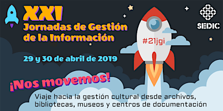 Imagen principal de Talleres de la XXI Jornada de gestión de la información "¡Nos movemos! Viaje hacia la gestión cultural desde archivos, bibliotecas, centros de documentación y museos"