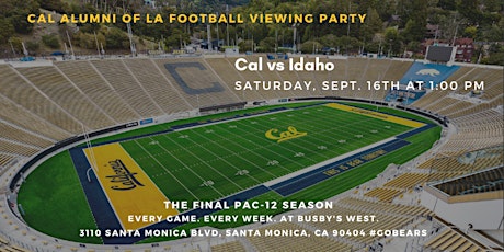 Cal Football Viewing Party vs. Idaho primary image