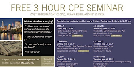 CPE Seminar - Pittsburgh, Spring 2019 primary image