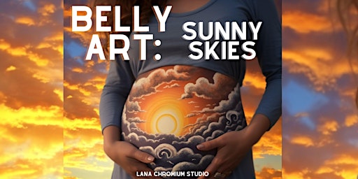 Imagen principal de ☀️ Online Pregnancy Belly Art  Painting Tutorial: Sunny Skies and Clouds