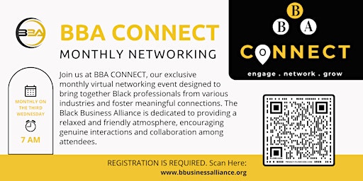 Primaire afbeelding van BBA CONNECT - Black Business Virtual Networking Meeting