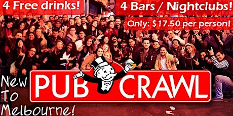 Bar Crawl! 4 Free Drinks, 4 Venues and 60+ party people!!! primary image