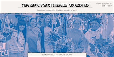 Macrame Plant Hanger Workshop @ Ramsess Art Garden primary image