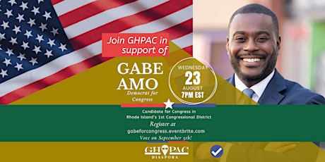 Hauptbild für Join Us for a Virtual Fundraiser in Support of Gabe Amo for Congress!