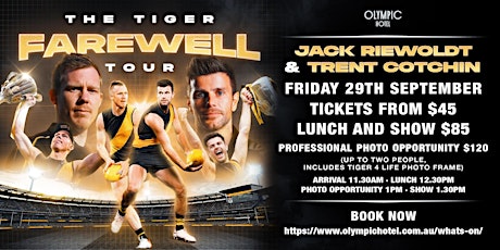 The Tiger Farewell Tour LIVE at Olympic Hotel Friday 29th September! primary image