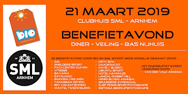 Benefietavond SML Arnhem en Bio Vakantieoord 21 maart 2019