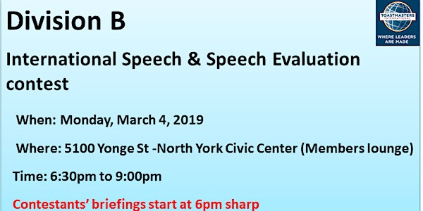 Division B - International Speech & Speech Evaluation contest