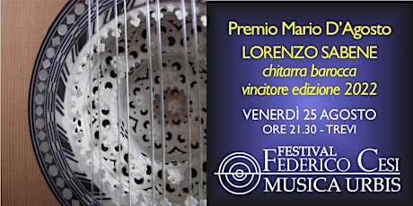 Immagine principale di Premio Mario D'Agosto: Lorenzo Sabene, liuto e chitarra barocca 
