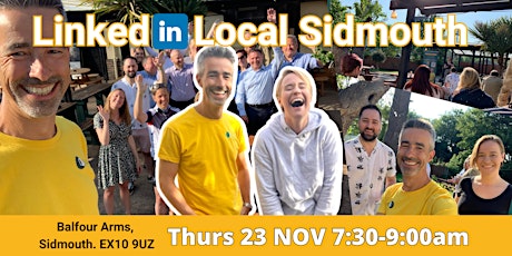 November LinkedIn Local - (Sidmouth) -  Networking Event - 23 November primary image