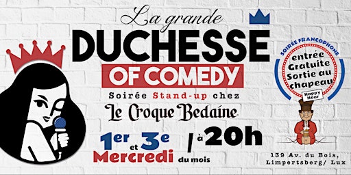 Primaire afbeelding van StandUp Français  à La Duchesse Comedy (1er et 3e Mercredi du mois)