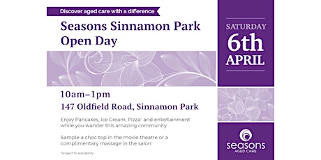 Seasons Sinnamon Park Open Day primary image