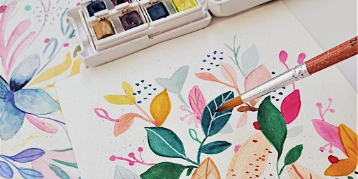 Primaire afbeelding van Watercolor Flower Pattern Workshop - Padrão De Flores Em Aquarela