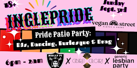 Imagen principal de INGLEPRIDE: Pride Patio Party ft. DJ MollyFi, Cabaret Calgary, & GLP