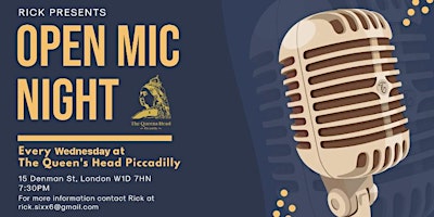 Primaire afbeelding van Open Mic Wednesday | Piccadilly / London / Soho