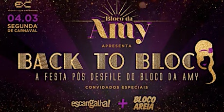 Imagem principal do evento Back to Bloco Carnaval2019 : A Festa Pós-Desfile do Bloco da Amy