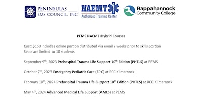 Imagen principal de 2024 Advanced Medical Life Support (AMLS) NAEMT Hybrid Course