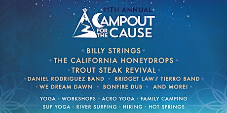 WonderGrass Presents: 11th Annual Campout for the Cause featuring Billy Strings, The California Honeydrops, Trout Steak Revival, Lindsay Lou, Daniel Rodriguez Band, Tierro Band with Bridget Law, We Dream Dawn, Bonfire Dub and many more... primary image