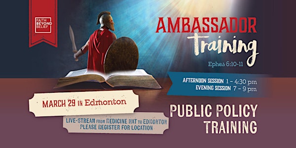 Public Policy Training  Live-stream EDMONTON 1:00 PM - 4:30 PM