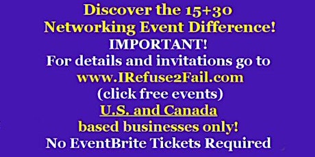 Free 15+30  Business Networking Events