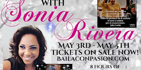 Baila con Pasión Presents Latin Diamond y Pasión Weekend with Sonia Rivera! primary image