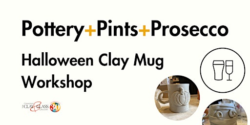 Primaire afbeelding van Pottery + Pints + Prosecco // Halloween Clay Mug Workshop
