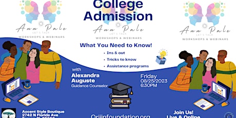 Ann Pale! |Let's Talk! : College Admissions | What You Need to Know primary image