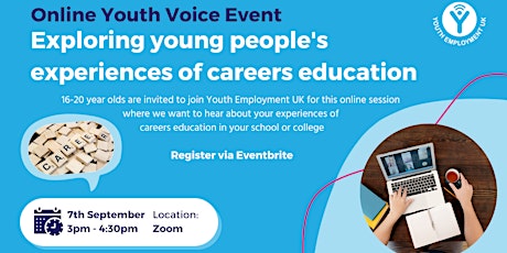 Imagem principal do evento Youth Voice Sessions: Careers Experiences