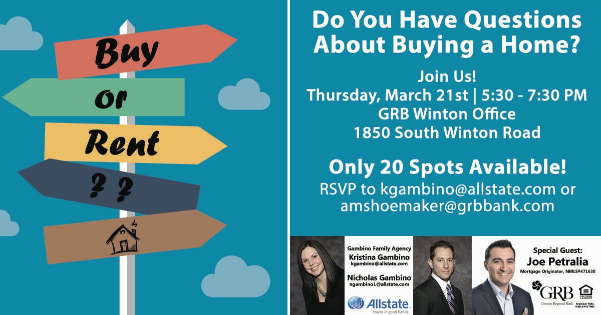 Homebuyer Seminar with Allstate & GRB! RSVP NOW! 