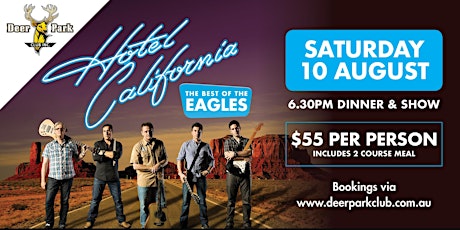 Hotel California - The Eagles Tribute Show - SOLD OUT (call 9363 1030 for limited tickets) primary image