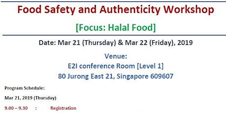 Food Safety and Authenticity Workshop (Focus:Halal Food) primary image