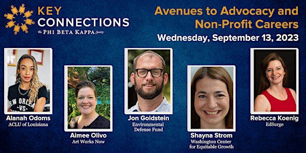 Avenues to Advocacy and Non-profit Careers—ΦBK Key Connections  Panel