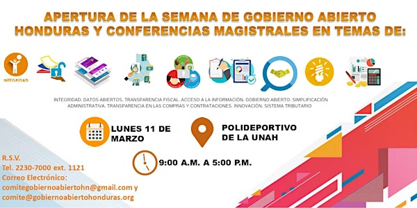 Apertura de la Semana de Gobierno Abierto Honduras y Ciclo de Conferencias Magistrales