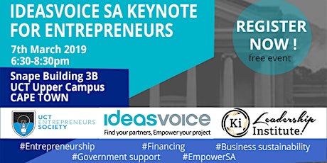 Keynote Ideasvoice SA - Entrepreneurs Discussion - March 2019 primary image