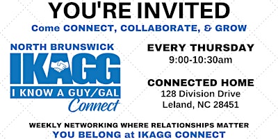 Imagem principal do evento North Brunswick In-Person IKAGG Connect Weekly Meeting