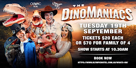 Australia’s “Best Interactive Family Dinosaur Show” DINOMANIACS SHOW! primary image