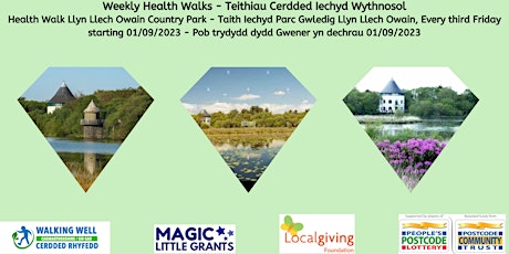 Health Walk Llyn Llech Owain Country Park - Taith Iechyd Parc Gwledig Llyn